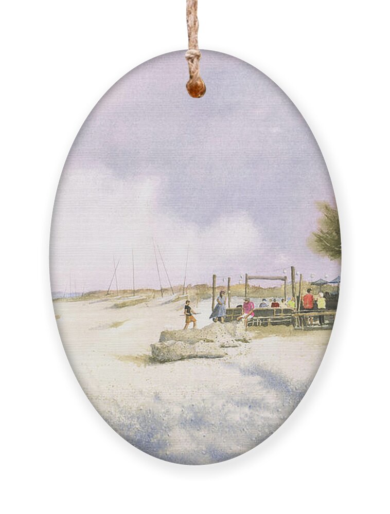 Bradenton Ornament featuring the painting Sunday At The Sandbar by John Glass
