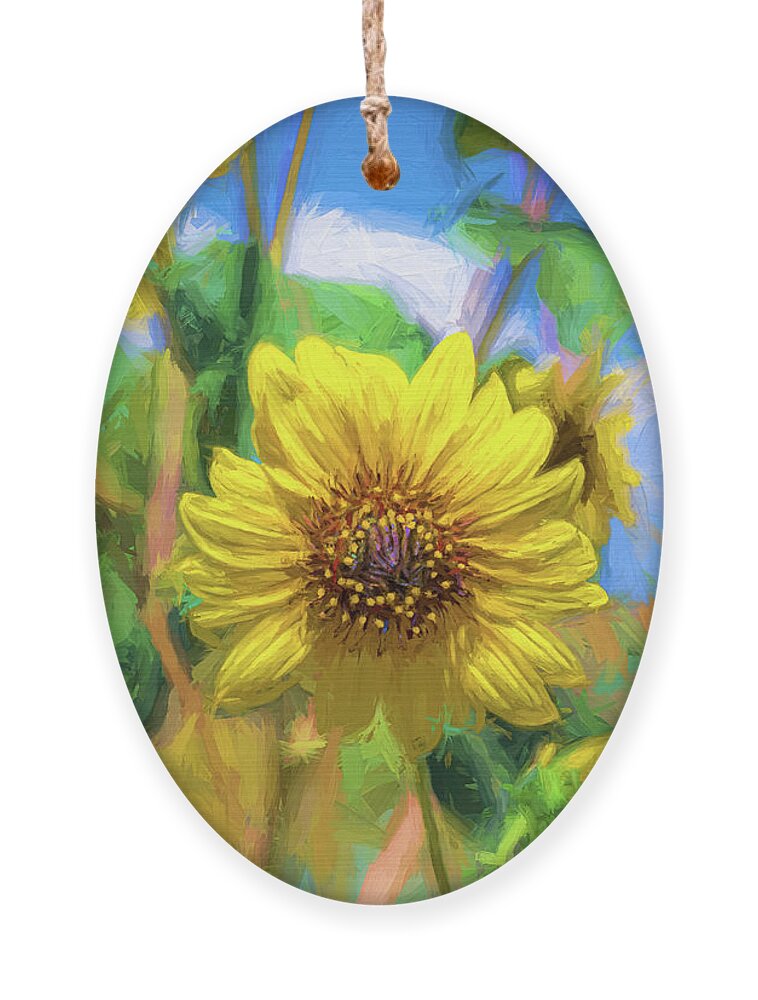 © 2019 Lou Novick All Rights Reversed Ornament featuring the photograph Sunflower by Lou Novick