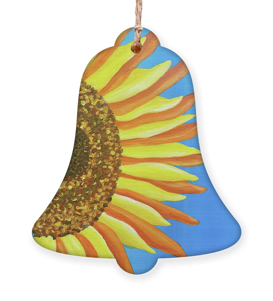 Sunflower Ornament featuring the painting Sunflower One by Christina Wedberg