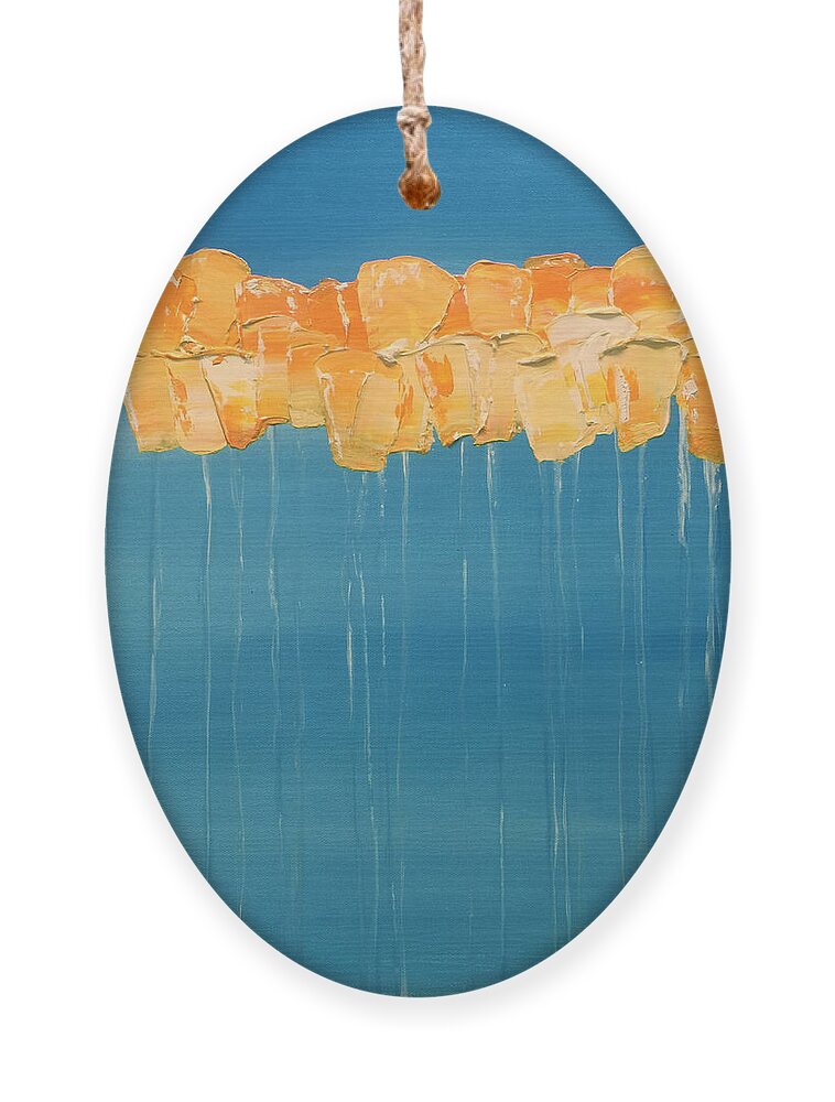 Sun Ornament featuring the mixed media Sunny Disposition by Linda Bailey