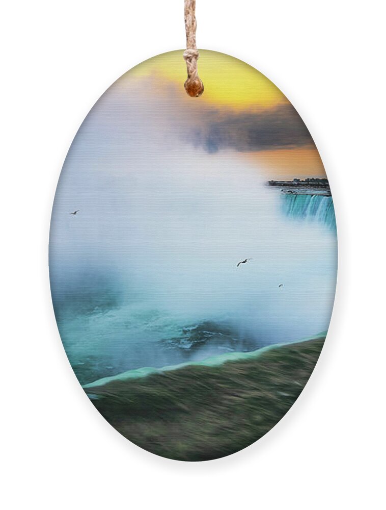Canada Ornament featuring the photograph Sunrise at the Falls by Dee Potter