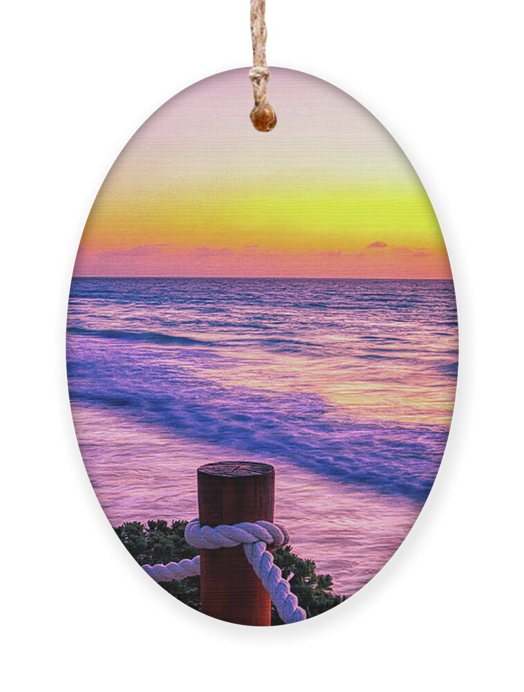 Cancun Ornament featuring the photograph Sunrise in Cancun by Tatiana Travelways