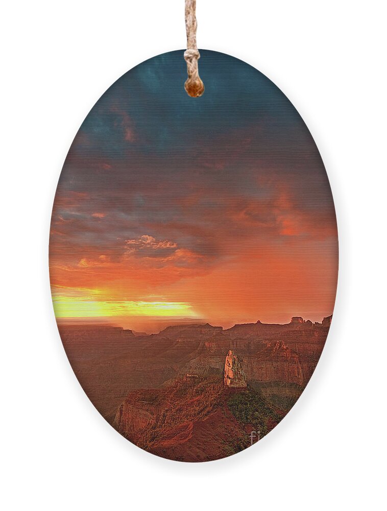 North America Ornament featuring the photograph Sunrise Storm Point Imperial North Rim Grand Canyon NP Arizona by Dave Welling