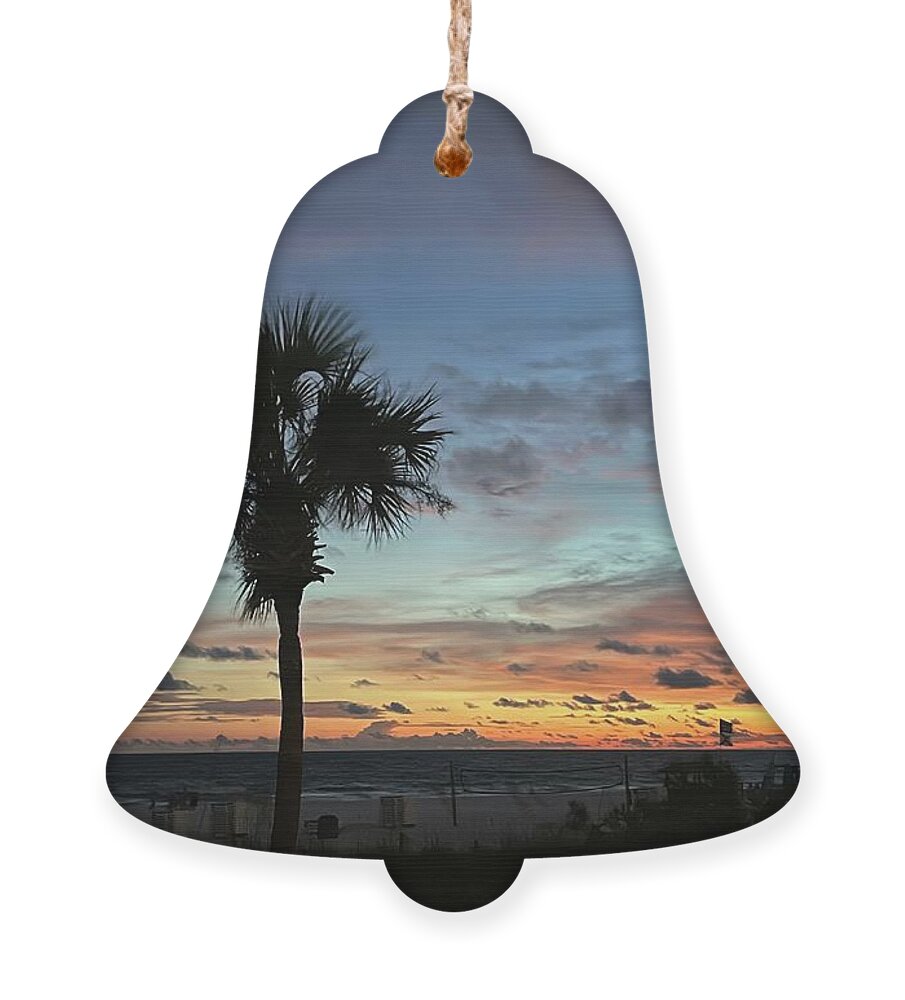 Tree Ornament featuring the photograph Sunset at the palm by Jamie Tyler
