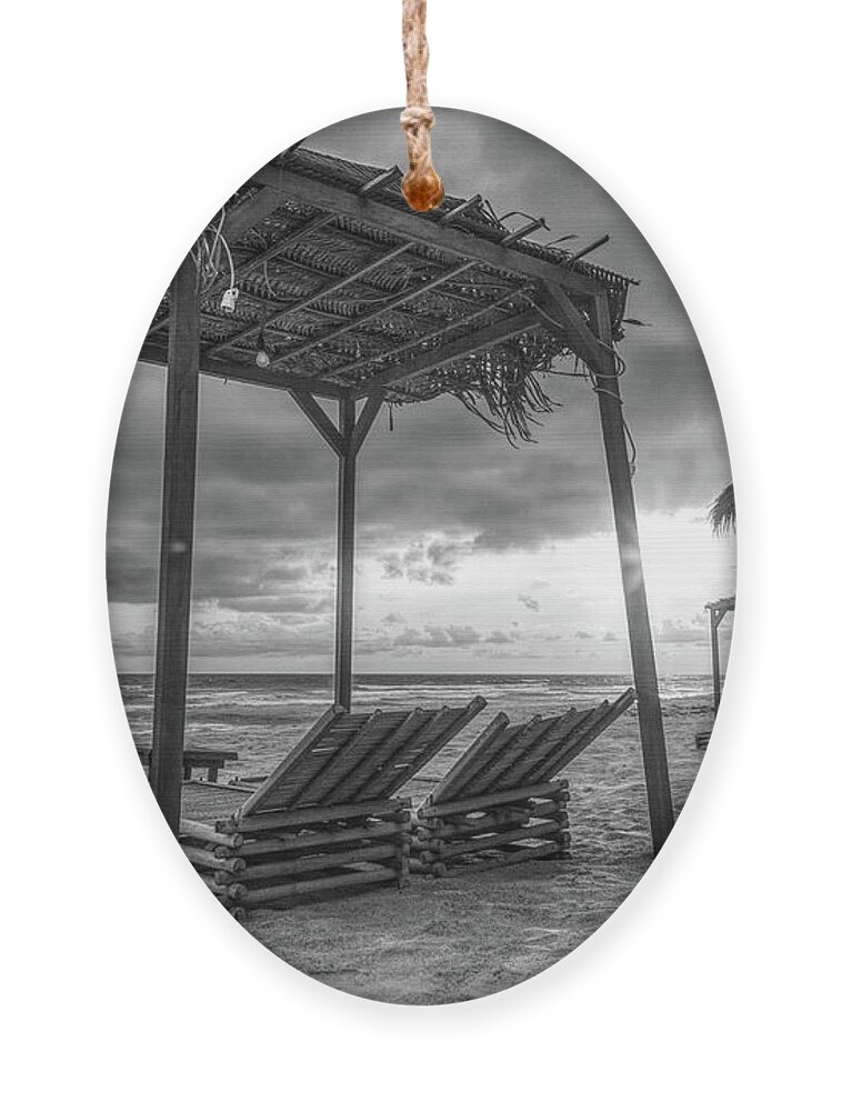 African Ornament featuring the photograph Sunset Beach Vibes Black and White by Debra and Dave Vanderlaan