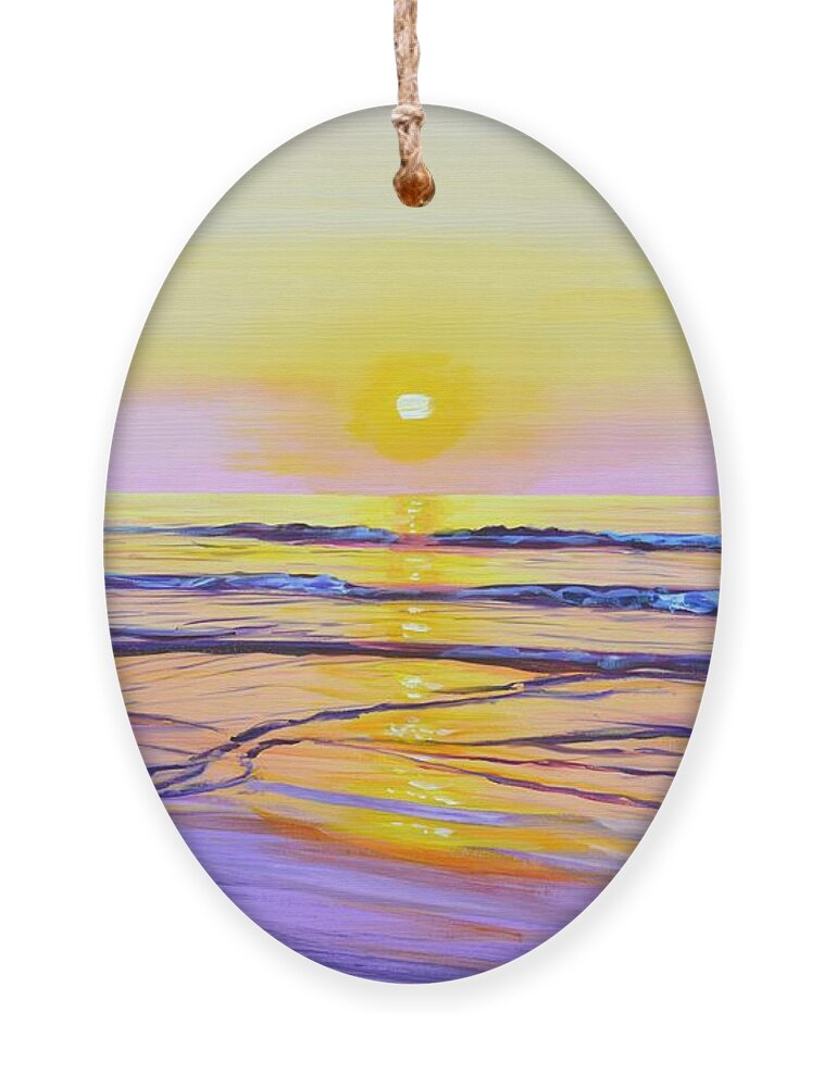 Sea Ornament featuring the painting Sunset Magic 2. by Iryna Kastsova