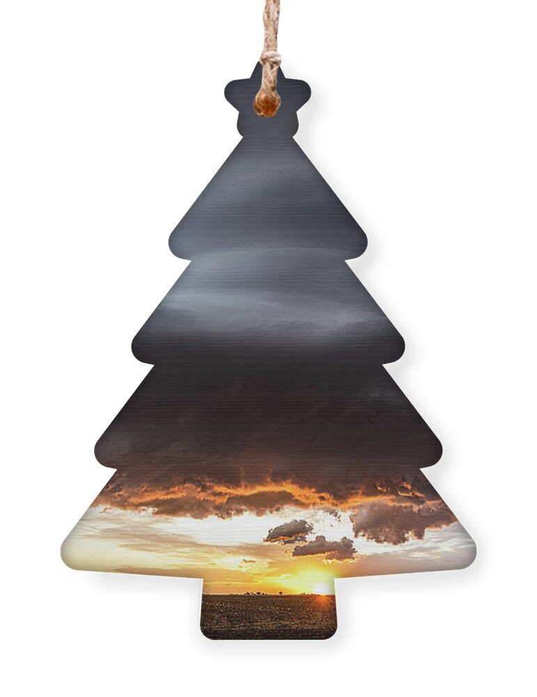 Sunset Ornament featuring the photograph Sunset Mothership by Marcus Hustedde
