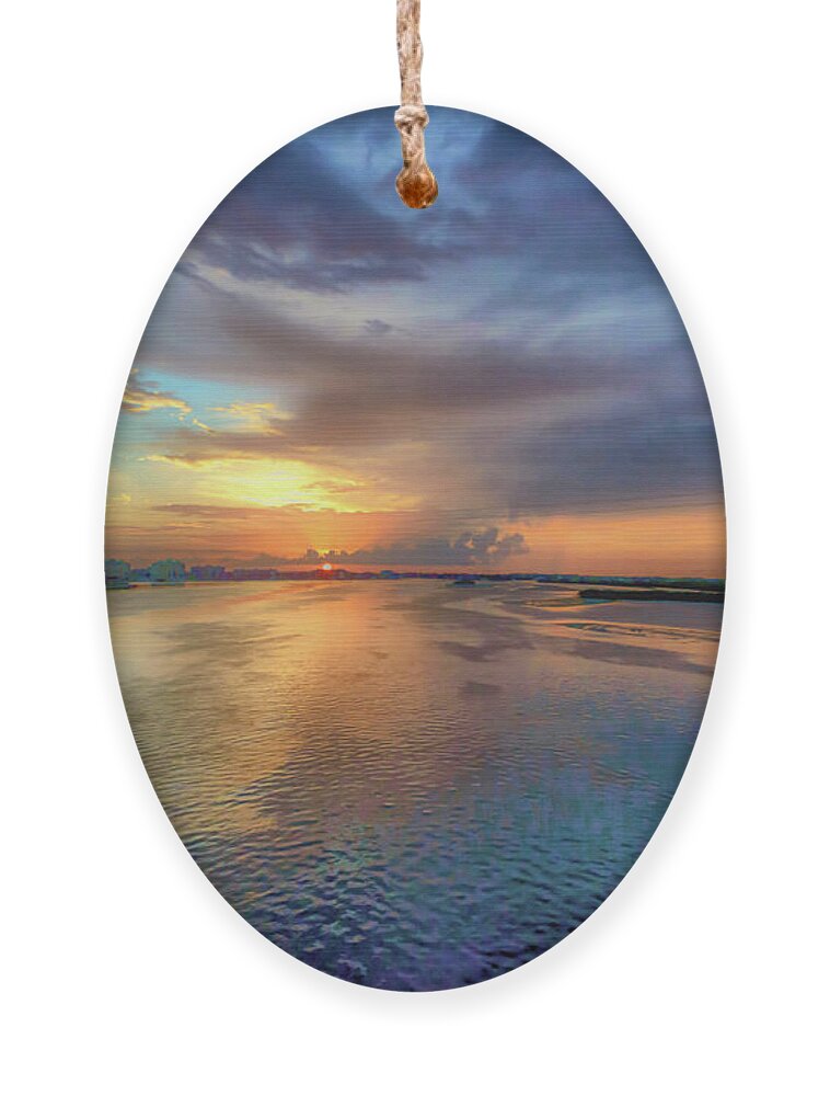 Marco River Ornament featuring the photograph Sunset on The Marco River by Debra Kewley
