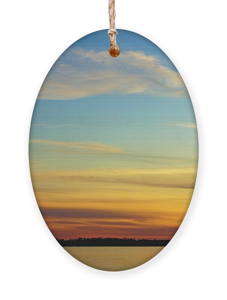 Sunset Ornament featuring the photograph Sunset over the Mississippi River by Jimmy Clark