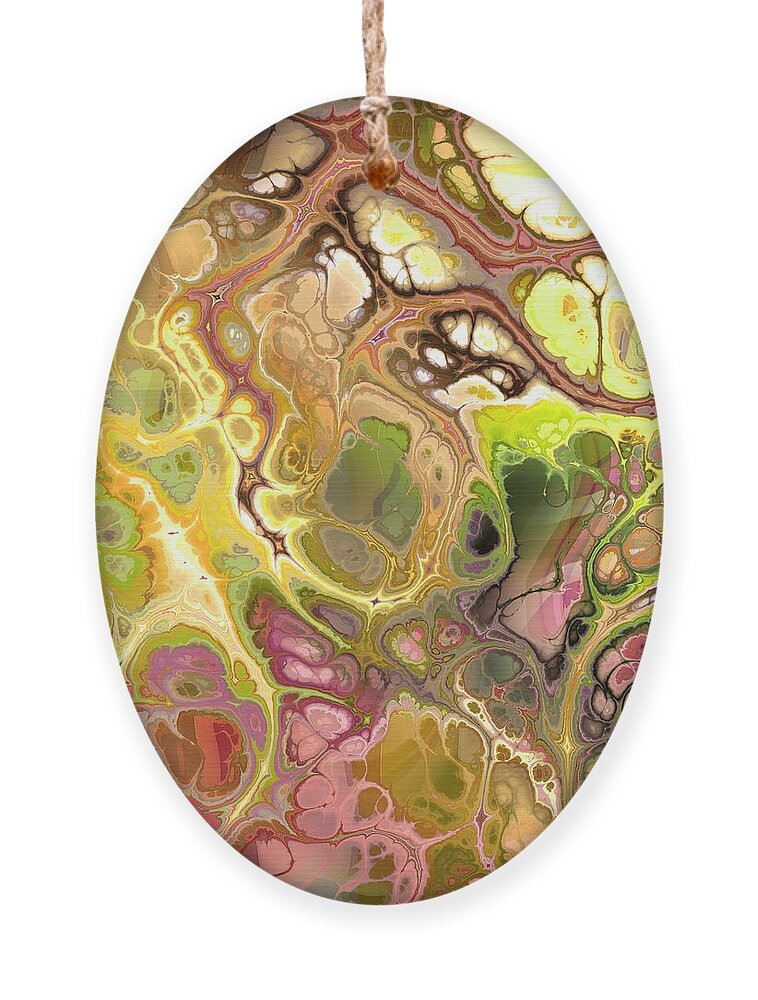 Colorful Ornament featuring the digital art Suroto - Funky Artistic Colorful Abstract Marble Fluid Digital Art by Sambel Pedes