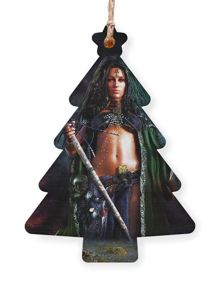 Swamp Witch Ornament featuring the digital art Swamp Witch by Shanina Conway