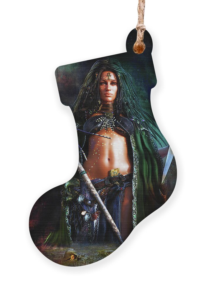 Swamp Witch Ornament featuring the digital art Swamp Witch by Shanina Conway