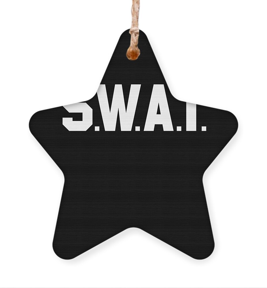 Funny Ornament featuring the digital art SWAT Team by Flippin Sweet Gear