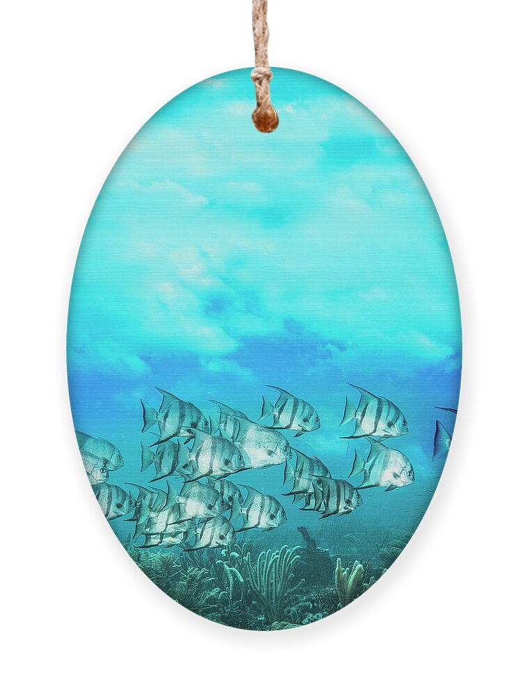 Clouds Ornament featuring the photograph Swimming under the Clouds by Debra and Dave Vanderlaan