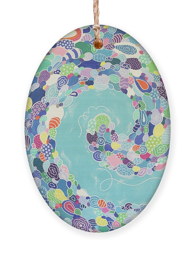 Pattern Art Ornament featuring the painting Swirling Medley by Beth Ann Scott