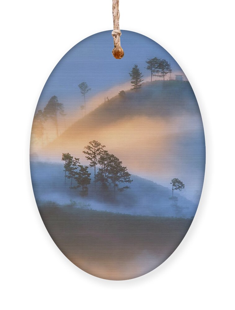 Spring Ornament featuring the photograph Symphony Of Light And Fog by Khanh Bui Phu