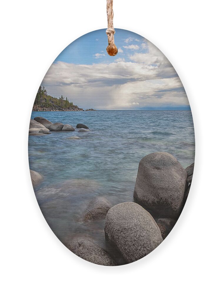 Tahoe Ornament featuring the photograph Tahoe in rainstorm by Jonathan Nguyen