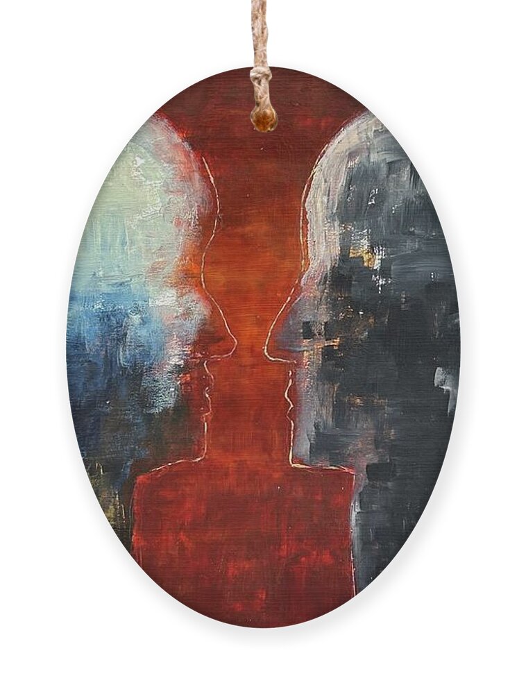 Acrylic. Dry Wall Ornament featuring the painting Talking Heads by David Euler
