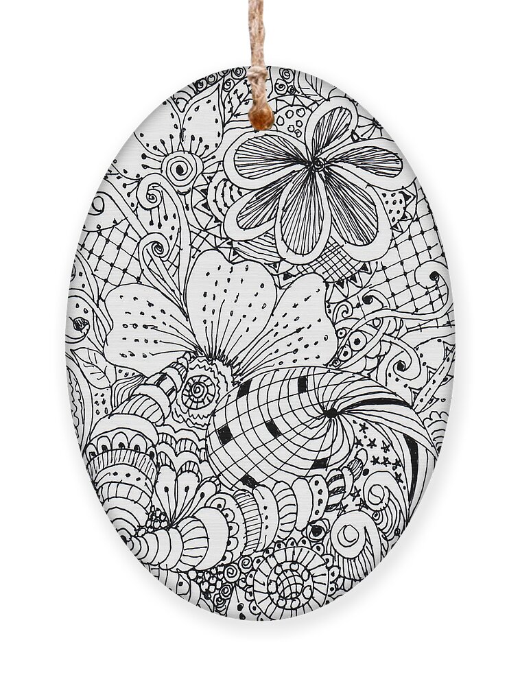 Zentangle Ornament featuring the drawing Tangled Card by Quwatha Valentine
