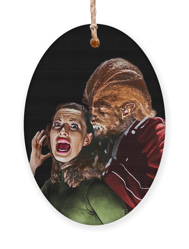 Horrormovies Ornament featuring the digital art Teenage Werewolf by Franchi Torres
