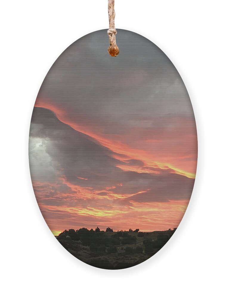 Spectacular Sunset Ornament featuring the photograph Temecula Sunset by Roxy Rich