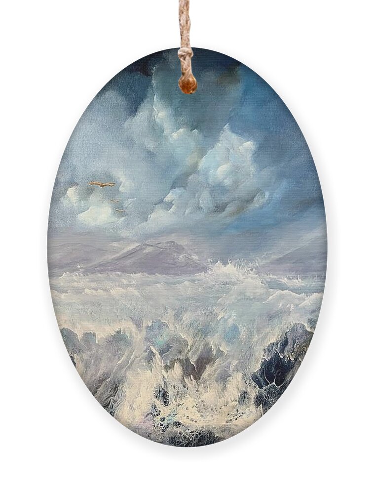 Acrylic Ornament featuring the painting Tempest by Soraya Silvestri