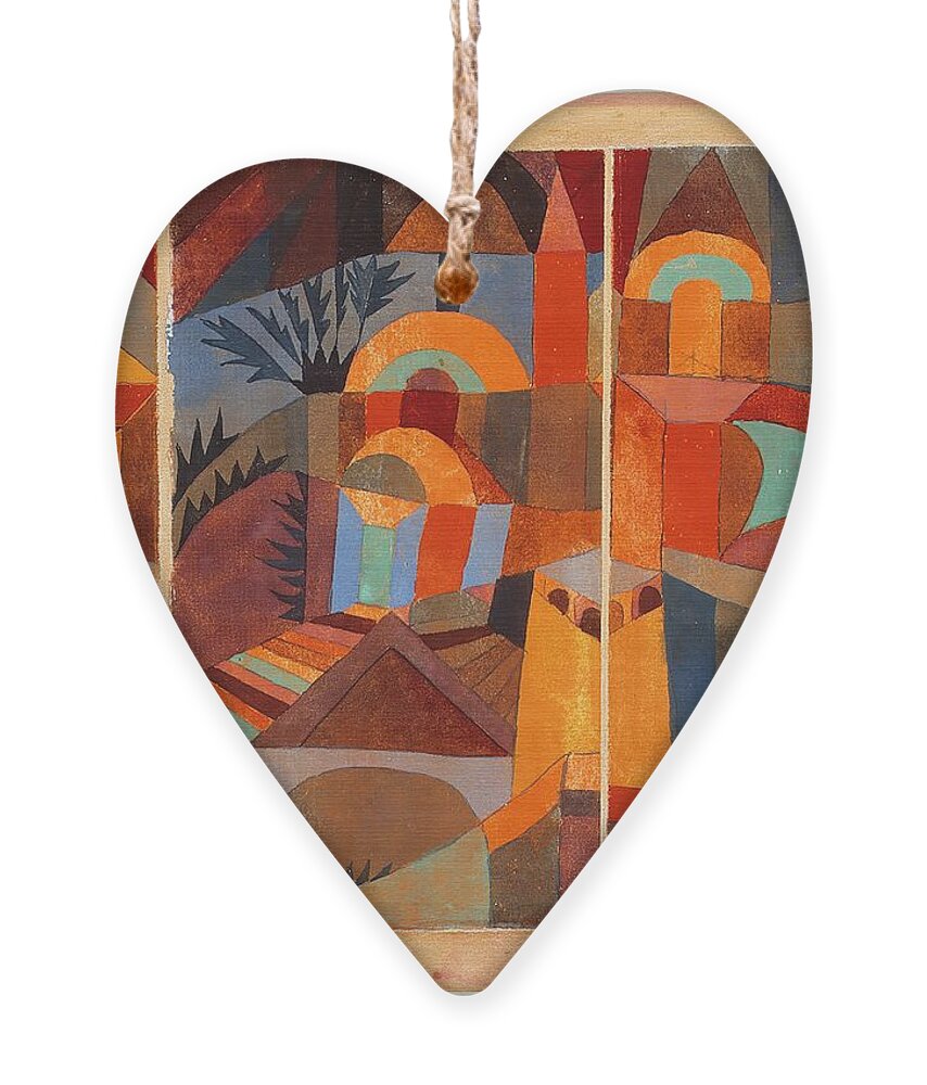 Paul Klee Ornament featuring the painting Temple Gardens by Paul Klee