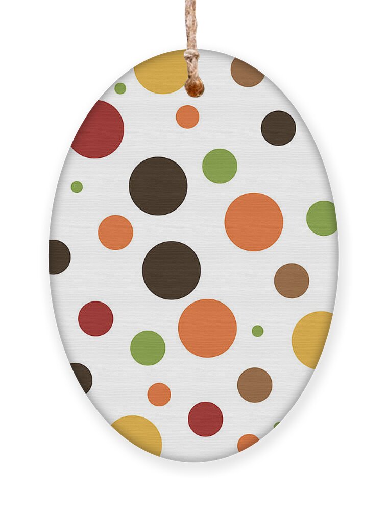 Thanksgiving Ornament featuring the digital art Thanksgiving Polka Dots by Amelia Pearn