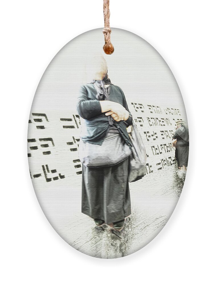 White Ornament featuring the photograph The Akashic recordists by Micah Offman