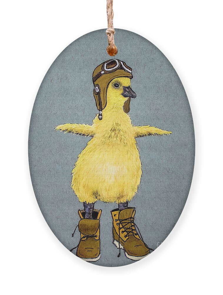 Duckling Ornament featuring the mixed media The Aviator by Shirley Dutchkowski