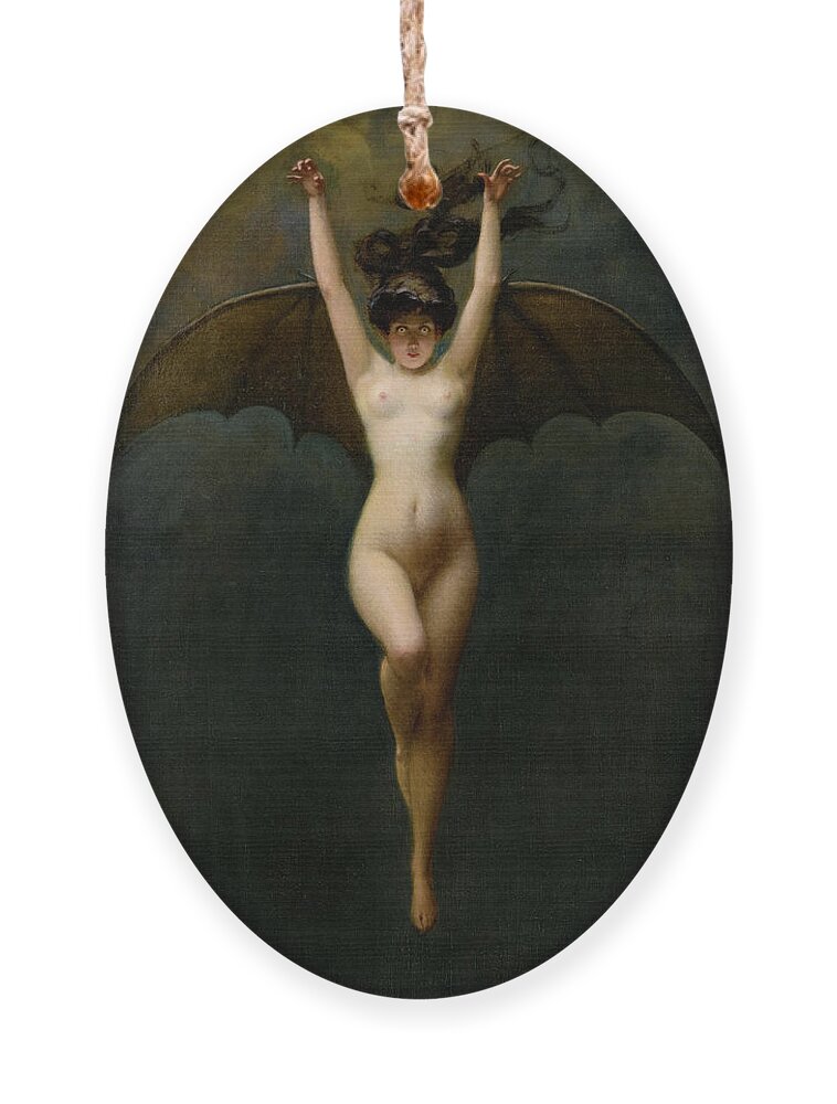 Albert Joseph Penot Ornament featuring the painting The Bat Woman by Albert Joseph Penot