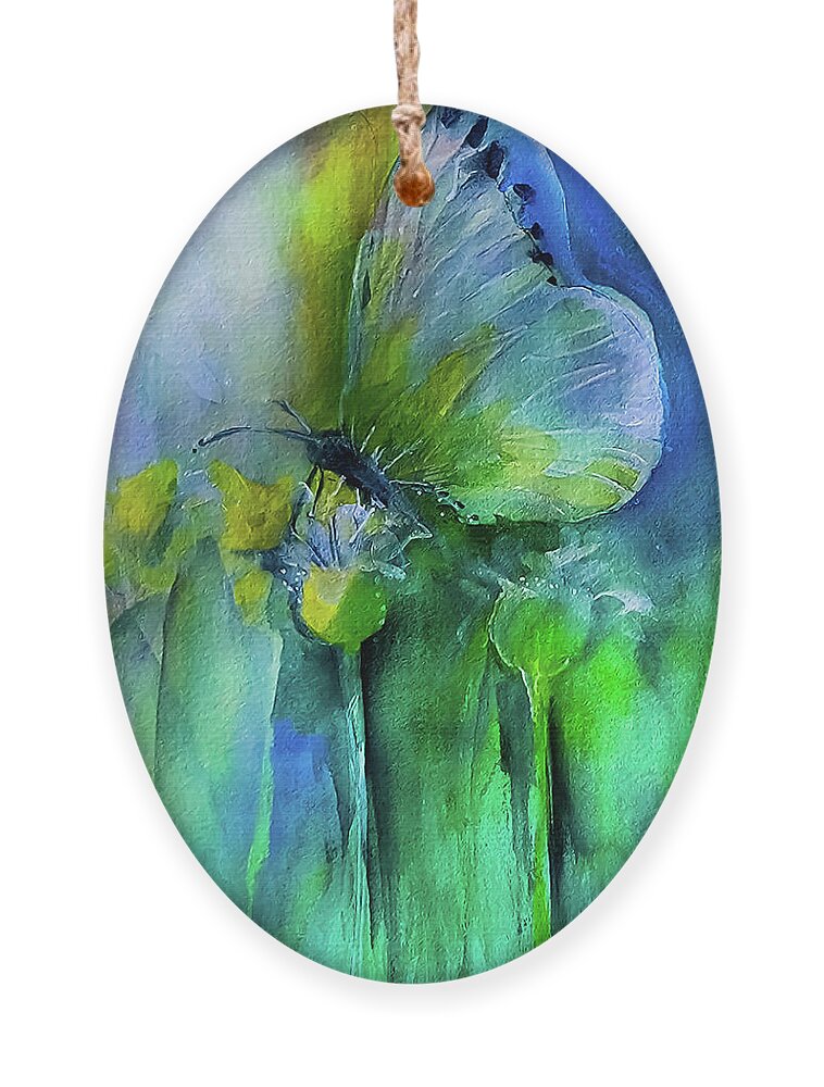 Butterfly Ornament featuring the painting The Beautiful Life Of A Bug by Lisa Kaiser