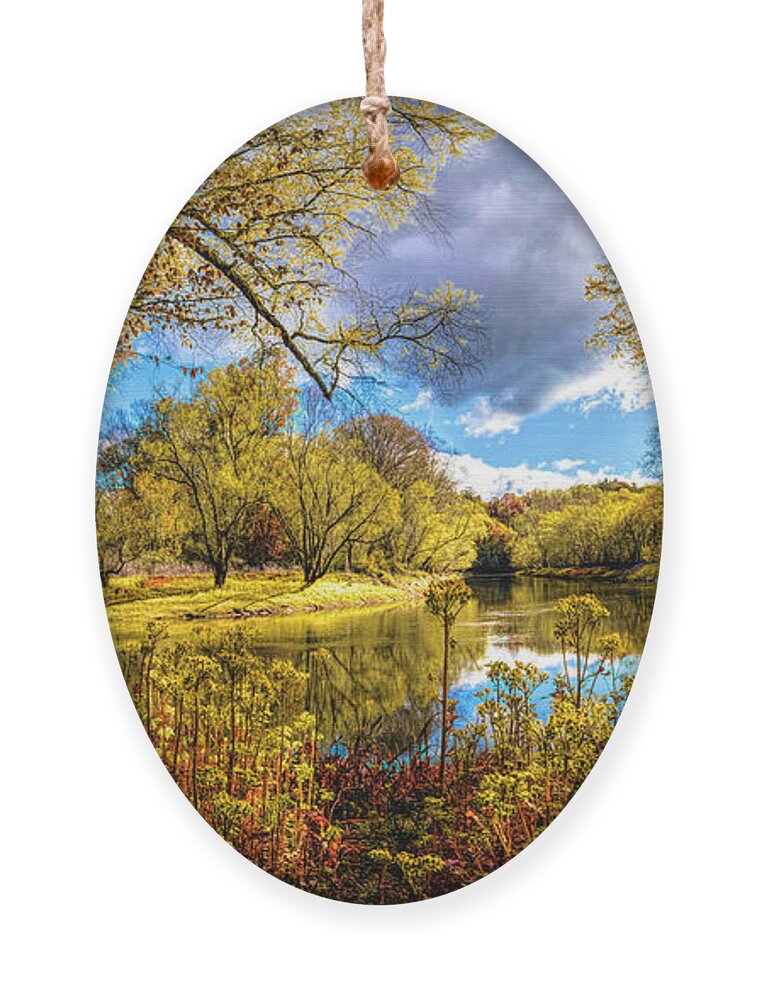 Carolina Ornament featuring the photograph The Beauty of the Valley River in Fall by Debra and Dave Vanderlaan