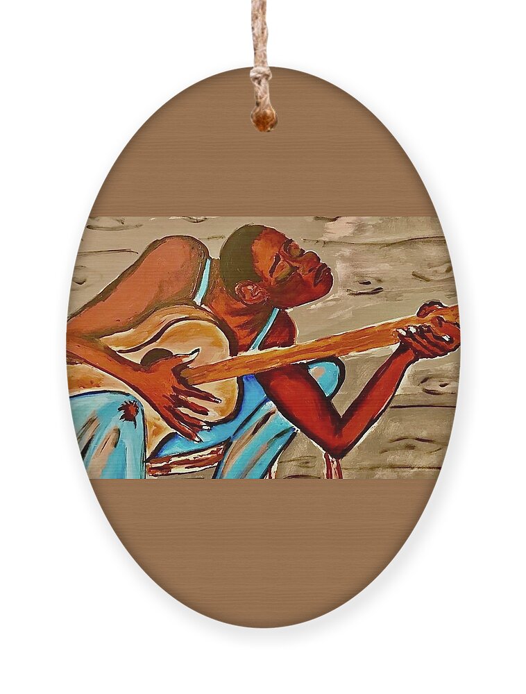  Ornament featuring the painting The Blues by Angie ONeal