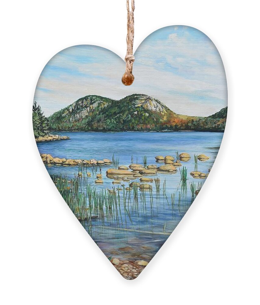 Acadia Ornament featuring the painting The Bubbles, Acadia National Park by Eileen Patten Oliver