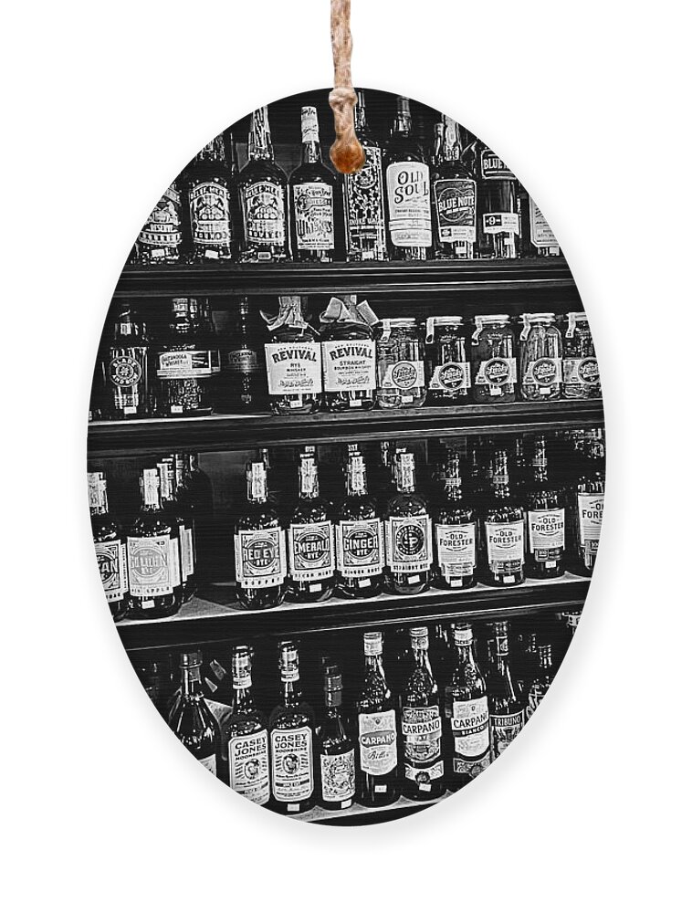 Liquor Ornament featuring the photograph The Candy Store BW by Lee Darnell