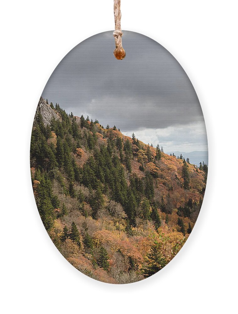 Blue Ridge Parkway Ornament featuring the photograph The Devils Courthouse on the Blue Ridge Parkway by Joni Eskridge