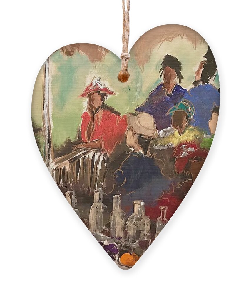  Ornament featuring the painting The Gathering by Angie ONeal
