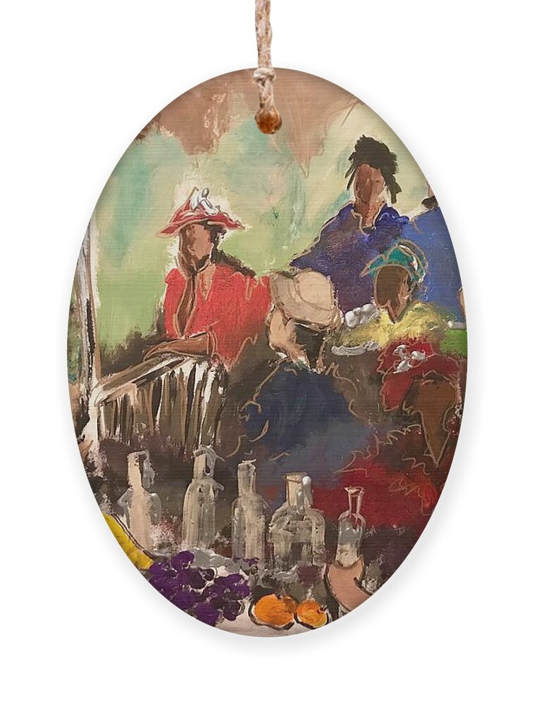  Ornament featuring the painting The Gathering by Angie ONeal