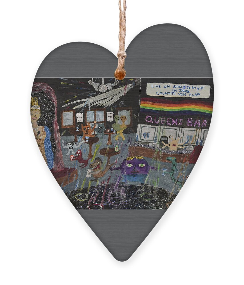 Lgbtq Ornament featuring the painting The Gay scene is not what it once was by David Westwood