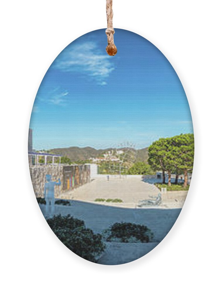 Brentwood Ornament featuring the photograph The Getty Center in Los Angeles by David Levin