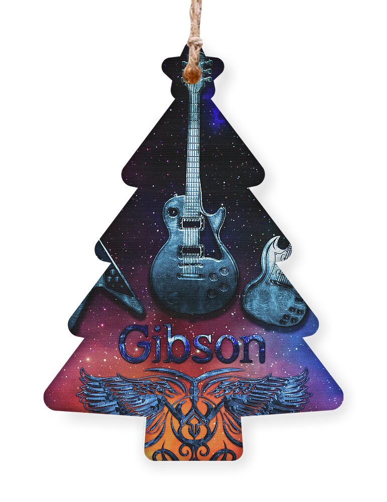 Gibson Ornament featuring the digital art The Gibson Trilogy by Michael Damiani