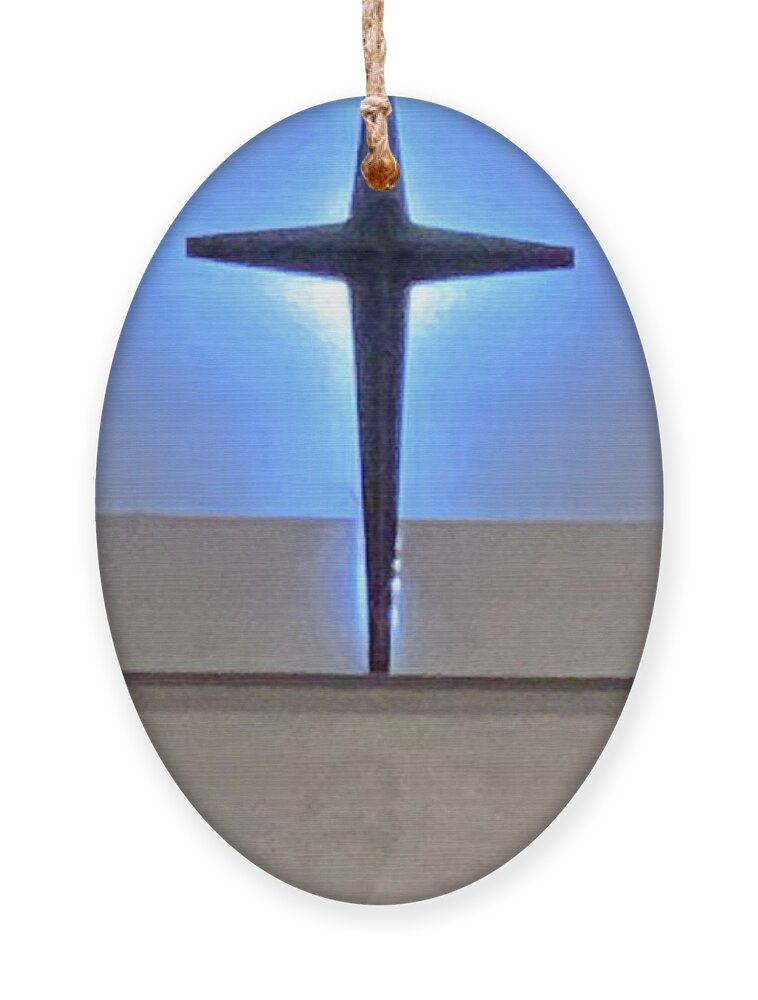 Cross Ornament featuring the photograph The Glow of Peace by Lee Darnell