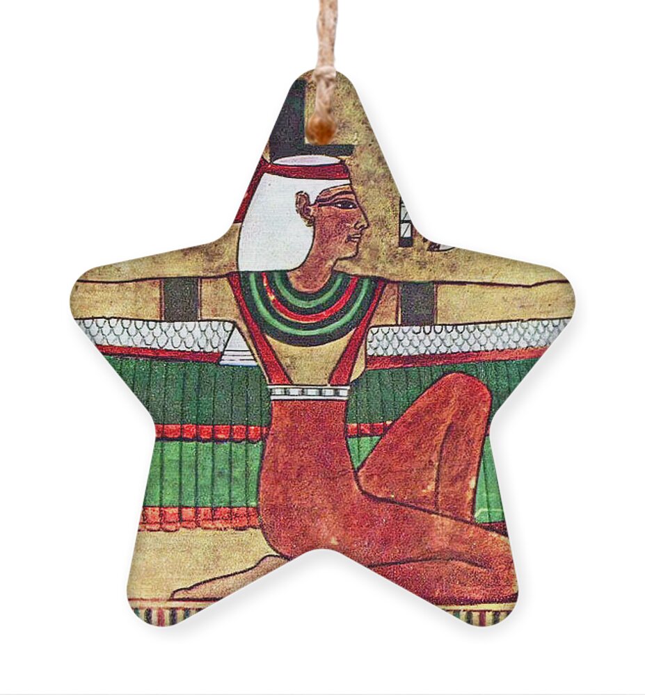 Goddess Ornament featuring the photograph The Goddess Isis 1360BC by Munir Alawi