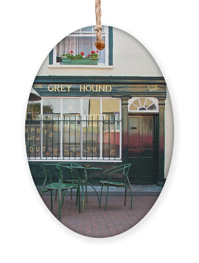 Irish Bar Ornament featuring the photograph The Grey Hound Bar - Kinsale, Ireland by Denise Strahm
