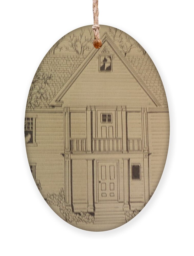  Ornament featuring the drawing The Invoking Ink Drawing by Donald Northup