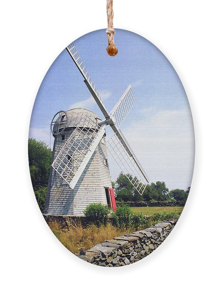 Windmill Ornament featuring the photograph The Jamestown Windmill by Jim Feldman