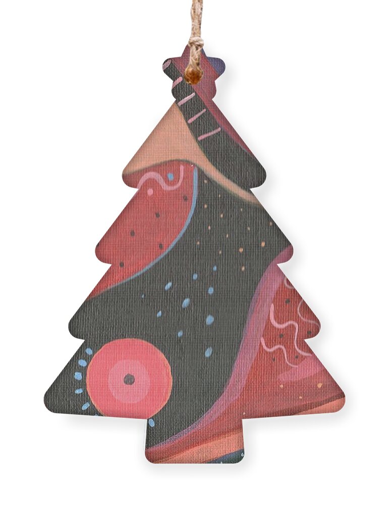 The Joy Of Design Lxviii By Helena Tiainen Ornament featuring the painting The Joy of Design LXVIII by Helena Tiainen