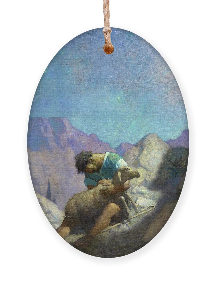 Newell Convers Wyeth Ornament featuring the painting The Lost Sheep by Newell Convers Wyeth