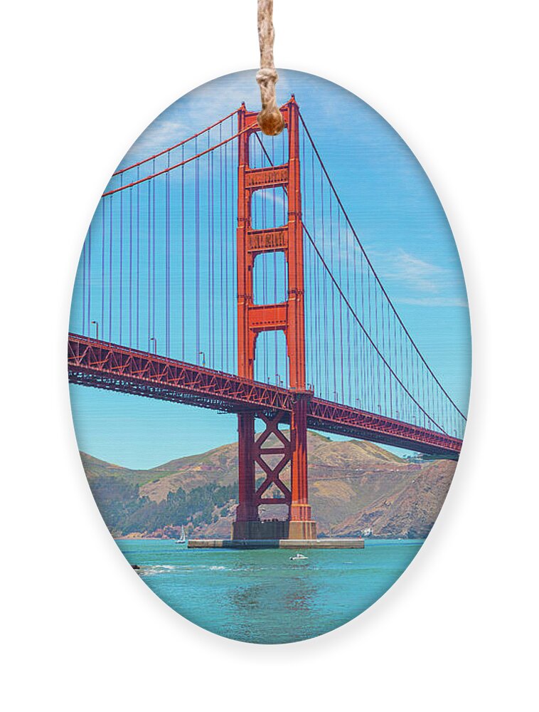 Golden Gate Bridge Ornament featuring the photograph The Lovely Golden Gate Bridge by Bonnie Follett